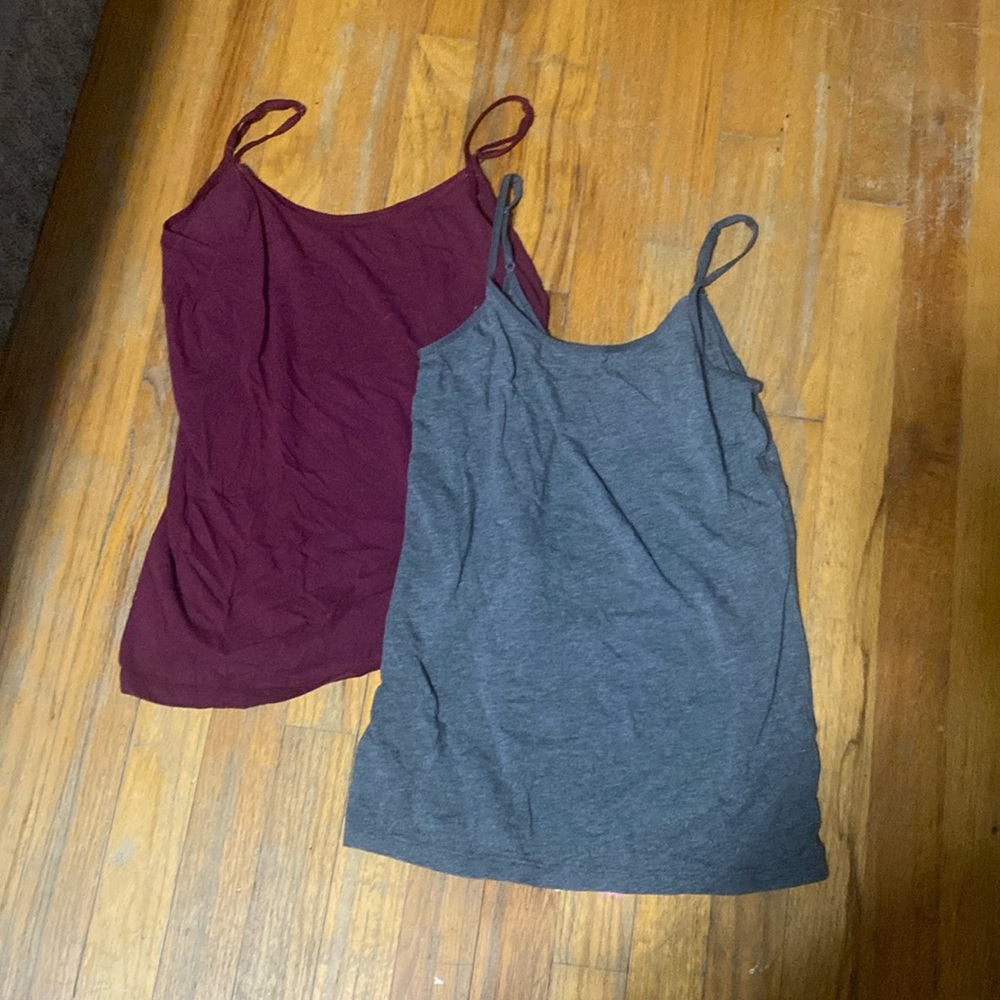 purple & gray tank tops